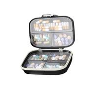 Small Size Pills Case Holds Multiple Medications 7 Day Supply Portable Medicine Case for Elderly and Travelers Efficient Portable Box Seven Compartment Box Clear Container Sturdy Organizers