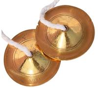 Small size pital Manjira Pair Indian Musical Instrument small size pital Gold Handmade Pure Kansa Mini Manjeera Indian Small Hand Cymbal Clapper Bell By Indian Collectible