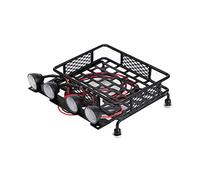 Small Size Roof Rack Luggage Cer With LED Round for 1/10 RC Car, RC Roof Rack, Metal RC With 4 LED s, weight age (4 white)