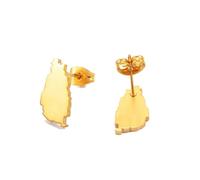 Small Size Saint Lucia Map Stud Earrings For Women Girls St. Lucia Stainless Steel Jewelry
