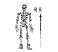 Small Skeleton Figure, Flexible Sensory Toy Model, Posable Body Assembly with Articulated Limbs, Desk Decor with Halloween Theme, Creative Collectible Display, Adjustable Miniature for Shelf Gift