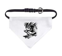 Small 'Skeleton Riding Skateboard' Dog/Cat/Pet Bandana (PD00057711)