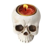 Small Skull Candle Holder Retro 3D Crying Skull Candlestick Gothic Skeleton Candle Stand Holder Resin Tealight Candle Holders for Halloween Horror Theme Party Tabletop Fireplace Decoration