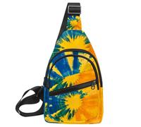 Small Sling Backpack Crossbody Sling Bag, Chest Bag Daypack, Abstract tie dye (3)