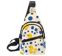 Small Sling Backpack Crossbody Sling Bag, Chest Bag Daypack, Yellow Rubber Duck Bath time (1)