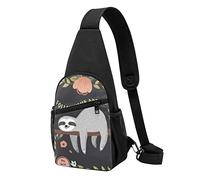 Small Sling Backpacks Follow Your Dreams Sloth Printed Crossbody Shoulder Bag Chest Pack for Men