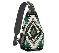 Small Sling Bakpack for Women Men Bohemian Aztec Ethnic Western Crossbody Bag Lightweight Casual Fanny Pack Anti Thief Chest Daypack for Outdoors Sports Hiking Travel with Adjustable Shoulder Strap