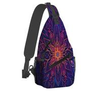 Small Sling Bakpack for Women Men Mandala Ethnic Psychedelic Crossbody Bag Lightweight Casual Fanny Pack Anti Thief Chest Daypack for Outdoors Sports Hiking Travel with Adjustable Shoulder Strap