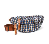 Small Sling Crossbody Bag for Women Houndstooth Mini Crescent Bag with Adjustable Strap Multi-Pocket Hobo Bag Purses, Blue