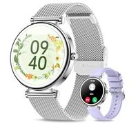 Small Smart Watch for Women with Bluetooth Call, 1.27” Ladies Smart Watch,120+ Sports Modes Step Counter Fitness Watch, HR/BP/SpO2 Sleep Monitor, IP68 Waterproof Smartwatch for Android/iOS Silver