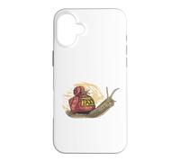 Small snail sits on a larger snail funny taxi Slug Snails Case for iPhone 16 Plus