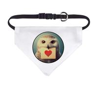 Small 'Snowy Owl Love Note' Dog/Cat/Pet Bandana (PD00063853)