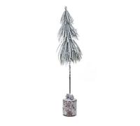 Small Snowy Tree In Wood Log - Winter Decor & Gift Idea