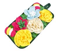 Small Snuffle Mat Foraging Mat, Flower Snuffle for Rabbits Guinea Pigs with Non-Slip Bottom, Interactive Feeding Toy for Bunnies Hedgehogs Small Pets (Colorful)