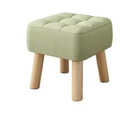 Small Sofa Pouf Stool Comfortable Low Footrest Soft Fabric Solid Wood Versatile Ottoman for Living Room or Desk Stylish Home Fur Color: Grey