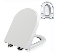 Small Soft Close Toilet Seat U Shaped D Shape Bowl Compact Tiny Design Water Closet Easy Install,White,B (C)