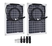 Small Solar Panel Kit, Portable 2 x 15W Monocrystalline Semi - Flexible Panels, 38x28cm - High - Efficiency Small Panels Charger for RV Boat Caravan Outdoor Power