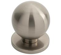 Small Solid Ball Cupboard Door Knob 25mm Dia Satin Nickel Cabinet Handle