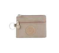 Small Solid Canvas Coin Bags for Kids with Card Holder Men Women Wallet Storage Bag Students Bus ID Credit Card Holder Purses(Beige,2PCS)