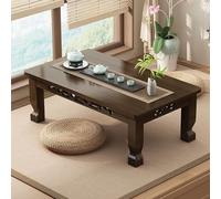 Small Solid Wood Bay Window Tea Table - Versatile Low Table for Dining, Study, & Spiritual Practices (80x40x31.5cm) - Perfect for Tatami & Home Use