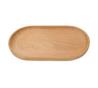 Small Solid Wood Round Plate for Coffee Break Treats Hand Crafted from Unfinished Timber for a Warm Rustic Table Presence (18x10cm)