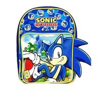 Small Sonic the Hedgehog City Rings School Nursery Rucksack Backpack Daypack with 3D Spikey Hair - Measures approx. 30cm (H) x 23cm (W) x 11cm (D)