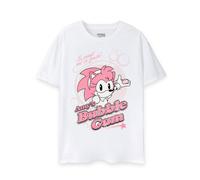 (Small) Sonic the Hedgehog Short Sleeved T-Shirt (Womens White)