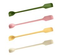 Small Spatula, 4Pcs Silicone Jar Spatula Set, Plastic Spatula, Jar Scraper, Dual-Ended, 10.2-Inch, for Jam Cake Cream Butter Icing Lotion Cooking Baking and Mixing (4 Colors)