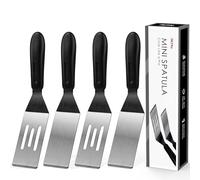Small Spatula Professional Mini Serving Spatula, 4 Pieces Stainless Steel Metal Spatulas Set, Cutter and Serve Turner for Kitchen, Flipping or Cooking for Brownie, Cookie, Lasagna, Pancakes or Cake
