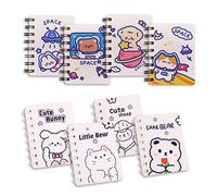 Small Spiral Notepad Cute Notebook, 8 Pack Kawaii Journals for Study and Notes Blank Page Fun Mini Scratch Pads, Back to School Supplies for Gifts Kids and Teachers(Animal 80 Sheets 160 Pages)