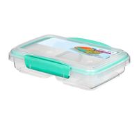 Small Split Lunch Box 350 ml - BPA Free Assorted Colours Food Storage Container with 2 Compartments, Microwave Dishwasher Freezer Safe, Easy-Lock Clips Ideal for School College and Office