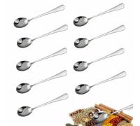 Small Spoons, Teaspoons, 8-Piece Mini Spoon Set for Spices, Tiny Scoops for Powder, Salt, Pepper, Sugar, Coffee, Mini Size 7.5 cm (8 Spoons Silver and Storage Box)