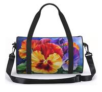 Small Sports Duffel Bag 13L Gym Bag Swimming Bag Adjustable Strap | Pansy Perfection Printed Kids Travel Bag Compact Gym Sack For Dance Swimming Camping Travel