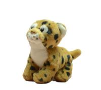 Small Spotted Cub Plush Toy Stuffed Animal Leopard/Jaguar Look Sitting, Soft Jungle Wildlife Doll for Kids, Gift & Decor