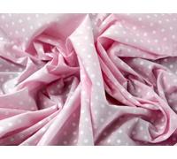 Small Spotty Print Pastel Polycotton Dress Fabric Pink - per metre