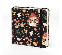 Small Square 5x5" 80gsm Mini Notebooks Blank Pages Sketchbooks Travel Journal Pocket Hardcover Paint Writing Notebook Blank Diary Memo Planner Sketchbook Fabric Cover, Mushroom