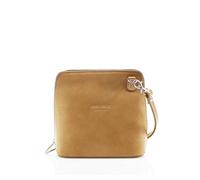 Small Square Shaped Vera Pelle Crossbody Bag Womens Smart Detachable Long Strap Shoulder Handbag VP011 (Taupe)