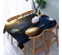 Small Square Tablecloth Celestial Body Table Cloth Cover 140x140 cm Milky Way Wipe Clean Polyester Fabric, 3D Table Protector for Kitchen Dining Party 55x55 in a/4853