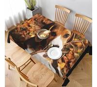Small Square Tablecloth Cute Dog Animal Table Cloth Cover 120x120 cm Beagle Wipe Clean Polyester Fabric, 3D Table Protector for Kitchen Dining Party 47x47 in a/4242