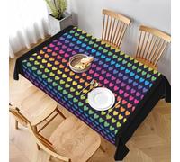 Small Square Tablecloth Cute Heart Shape Table Cloth Cover 120x120 cm Abstract Gradient Wipe Clean Polyester Fabric, 3D Table Protector for Kitchen Dining Party 47x47 in a/3422