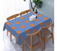 Small Square Tablecloth Cute Polka Dots Table Cloth Cover 150x150 cm Blue Orange Wipe Clean Polyester Fabric, 3D Table Protector for Kitchen Dining Party 59x59 in a/6954