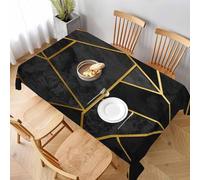 Small Square Tablecloth Geometry Table Cloth Cover 80x80 cm Retro Black Wipe Clean Polyester Fabric, 3D Table Protector for Kitchen Dining Party 31x31 in a-6241