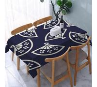 Small Square Tablecloth Japanese-Asian Table Cloth Cover 150x150 cm Fan Wipe Clean Polyester Fabric, 3D Table Protector for Kitchen Dining Party 59x59 in a-9684