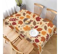 Small Square Tablecloth Leaves Table Cloth Cover 120x120 cm Autumn Plants Wipe Clean Polyester Fabric, 3D Table Protector for Kitchen Dining Party 47x47 in a-3522
