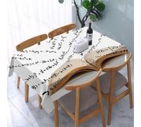 Small Square Tablecloth Mathematical Formula Table Cloth Cover 80x80 cm White Wipe Clean Polyester Fabric, 3D Table Protector for Kitchen Dining Party 31x31 in a/6121