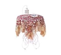 Small Square Tablecloth Pink Lace Edge Table Toppers Lace Table Cloth for Wedding Party Home Kitchen Living Room