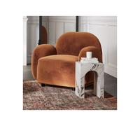 Small Square White Marble Effect Side Table - Archie