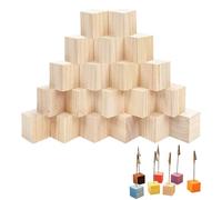 Small Square Wooden Cubes + Wooden Craft Blocks + Natural Untreated + 20 Pieces + 5 x 5 x 5 cm + Light Wood Colour