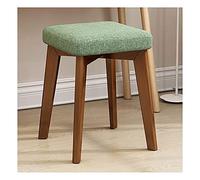 Small Square Wooden Dressing Table StoolMakeup Vanity Seat with Foot Protection Stylish Ottomans Bench Comfortable Foot Rest for Bedroom and Bathroom