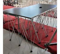 Small Stage Platform for Kids Events, Easy to Mobile Portable Folding Stages Platforms Modular System with Telescopic Legs Risers for Classroom/Wedding/Restaurants(H-80cm/2.6ft,100x100cm/3.3x3.3ft)